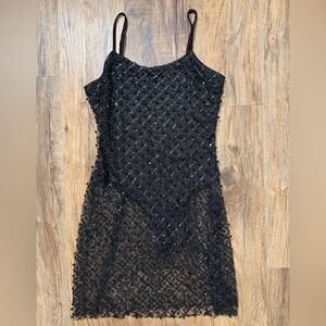 love J Black Beaded Mini Dress